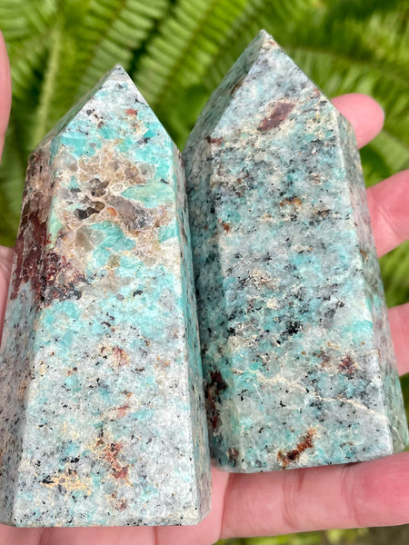 Medium Amazonite and Garnet Tower - Morganna’s Treasures 