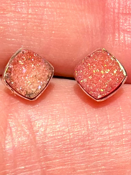 Red Quartz Druzy Earrings
