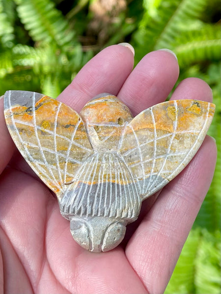Hand Carved Bumblebee Jasper Bee - Morganna’s Treasures