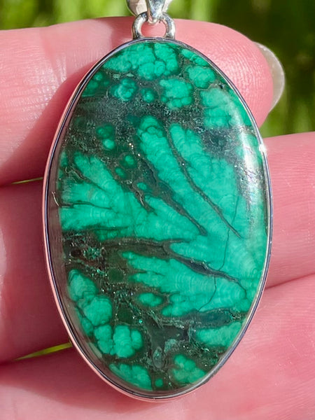 Beautiful Feather Malachite Pendant - Morganna’s Treasures 