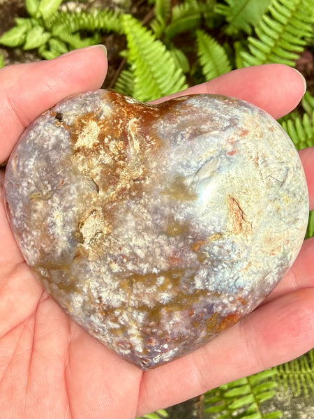 Ocean Jasper Heart Palm Stone
