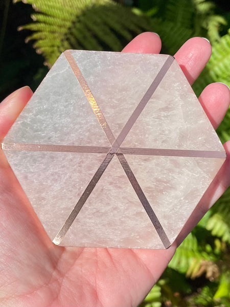 Copper and Selenite Hexagon Charging Plate