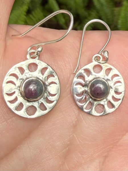 Ruby in Zoisite Phases of the Moon Earrings - Morganna’s Treasures