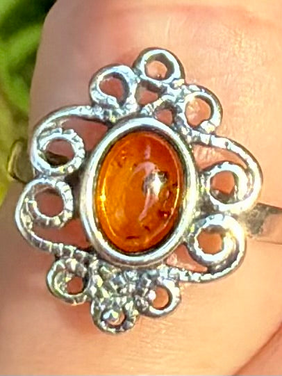 Baltic Amber Flower Ring Size 5 - Morganna’s Treasures