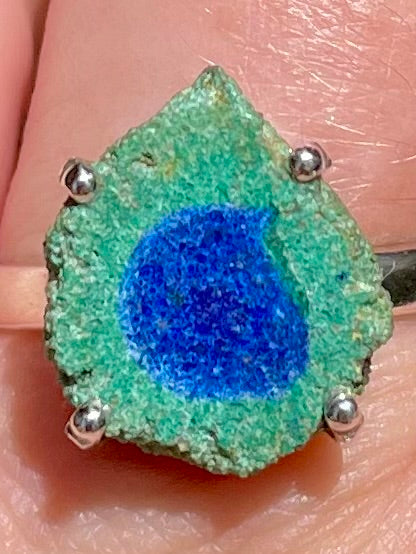 Stunning Azurite in Malachite Stalactite Ring Size 9 - Morganna’s Treasures