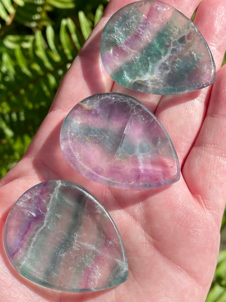 Rainbow Fluorite Palm Stones - Morganna’s Treasures 