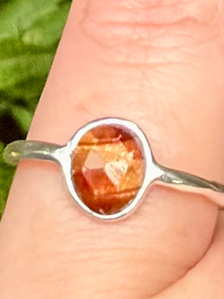 Faceted Red Tigers Eye Ring Size 7