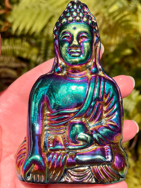 Titanium Aura Glass Buddha - Morganna’s Treasures