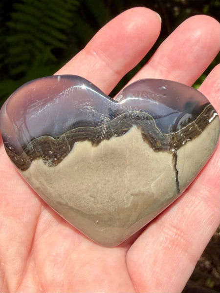 Fluorescent Volcano Agate Heart - Morganna’s Treasures