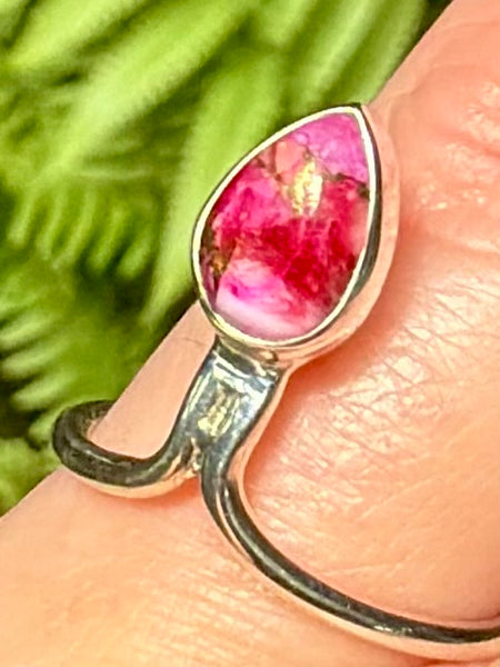 Pink Dahlia Turquoise Ring Size 7