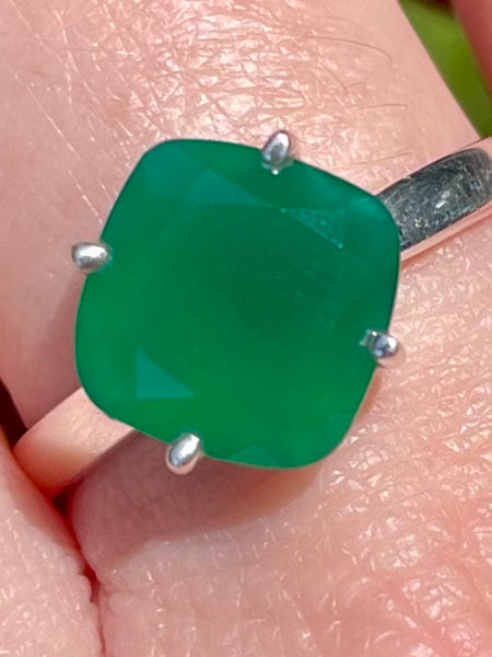 Faceted Green Onyx Ring Size 10.5 - Morganna’s Treasures 