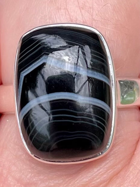 Black Botswana Agate Ring Size 7 - Morganna’s Treasures 