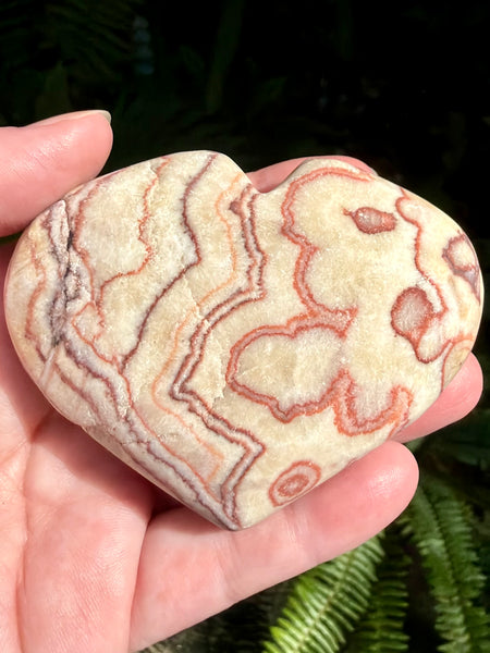 Large Red Calcite Carved Heart