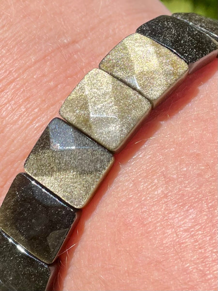 Faceted Gold Sheen Obsidian Bracelet - Morganna’s Treasures