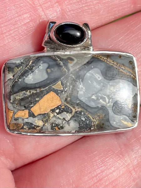 Maligano (Indonesian) Jasper and Black Onyx Pendant - Morganna’s Treasures