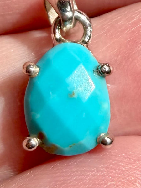 Faceted Blue Mohave Turquoise Pendant - Morganna’s Treasures