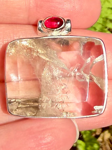 Rare Manifestation Quartz and Garnet Pendant
