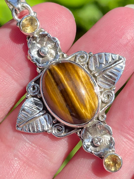 Tigers Eye and Citrine Pendant - Morganna’s Treasures 