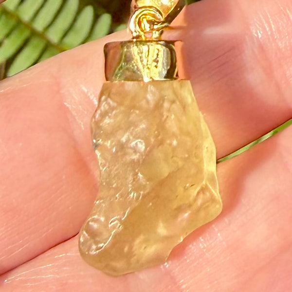 18K Gold Plated Libyan Desert Glass Pendant - Morganna’s Treasures