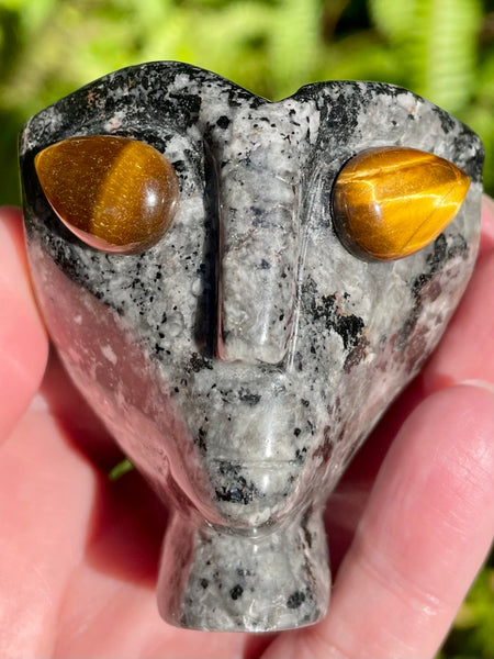 Yooperlite and Tigers Eye Alien - Morganna’s Treasures