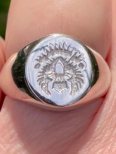 Beautiful Sterling Silver Crest Ring Size 8 - Morganna’s Treasures