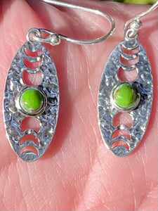 Green Mohave Turquoise Moon Phase Earrings - Morganna’s Treasures