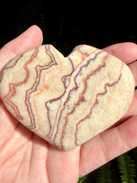 Large Red Calcite Carved Heart