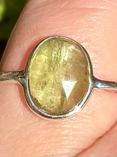 Faceted Green Kyanite Ring Size 7.5