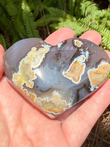 Fluorescent Volcano Agate Heart - Morganna’s Treasures