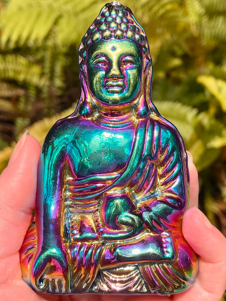 Titanium Aura Glass Buddha - Morganna’s Treasures