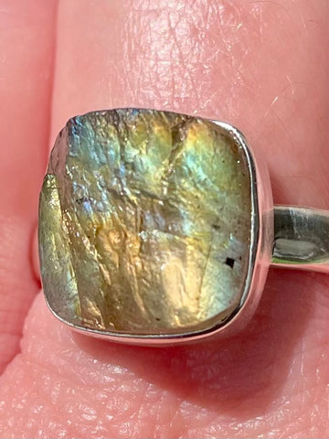 Rough Labradorite Ring Size 9 - Morganna’s Treasures 