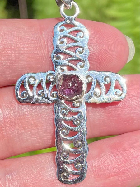 Rough Amethyst Cross Pendant - Morganna’s Treasures 