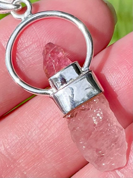 Rough Morganite and Pink Tourmaline Pendant - Morganna’s Treasures 