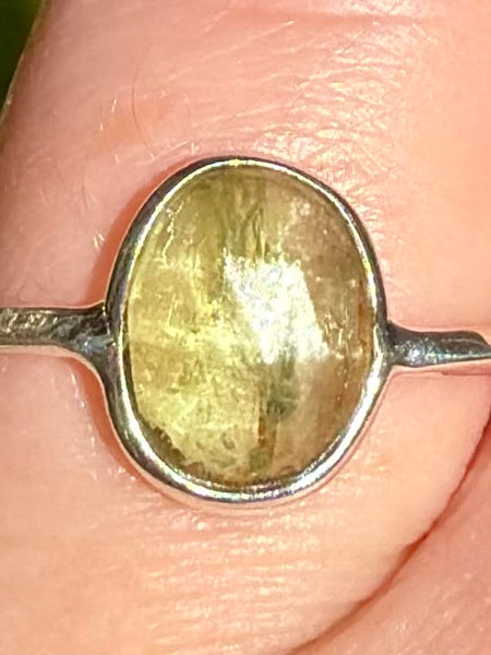 Faceted Green Kyanite Ring Size 7.5