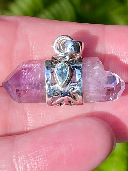 Rare Vera Cruz Amethyst and Blue Topaz Pendant