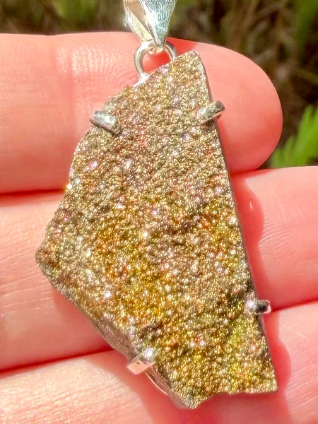 Rainbow Pyrite Druzy Pendant - Morganna’s Treasures