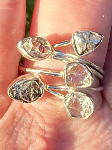 Herkimer Diamond and Meteorite Ring Size 8.5 - Morganna’s Treasures