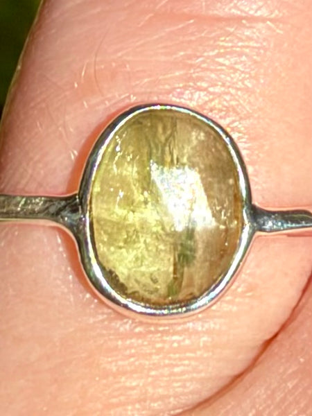 Faceted Green Kyanite Ring Size 7.5