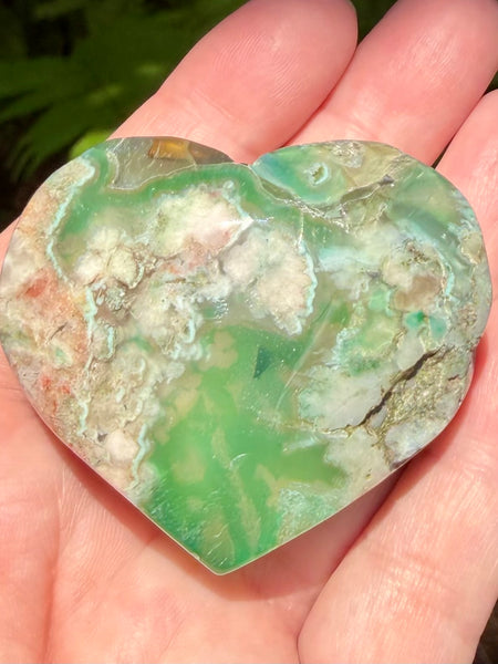 Green Opal Heart Palm Stone - Morganna’s Treasures