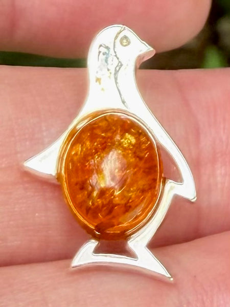 Baltic Amber Penguin Pendant