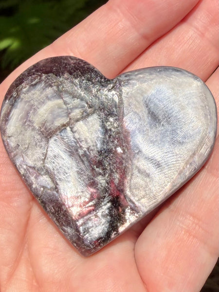 Purple Mica Heart Palm Stone - Morganna’s Treasures