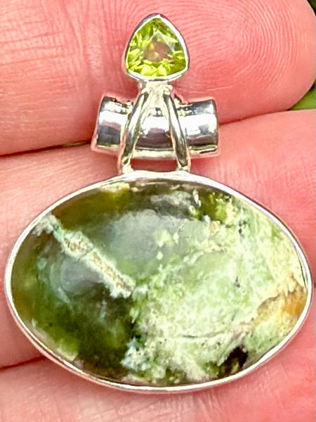 Chrome Chalcedony and Peridot Pendant