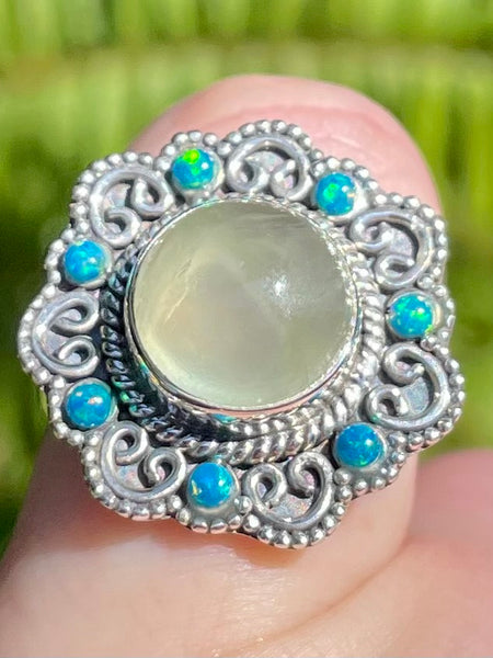 Prehnite and Blue Opal Ring Size 7 - Morganna’s Treasures 