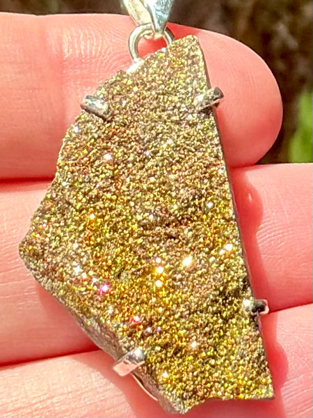 Rainbow Pyrite Druzy Pendant - Morganna’s Treasures