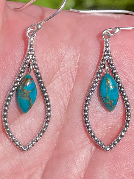 Blue Copper Turquoise Earrings - Morganna’s Treasures 