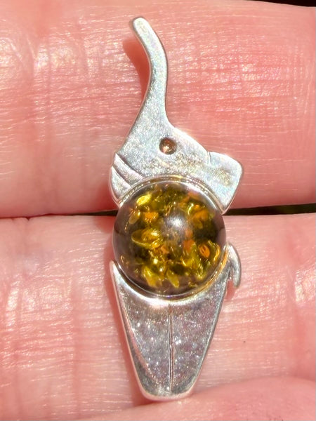 Amber Elephant Pendant