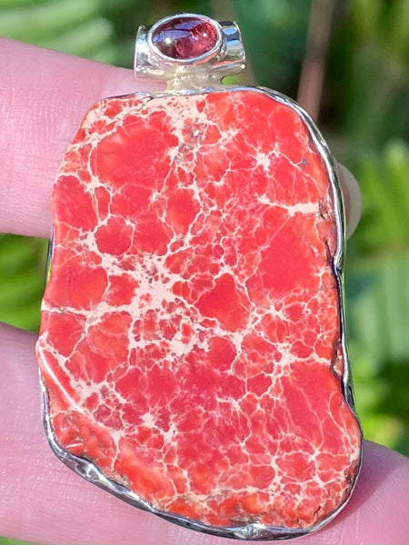 Sea Sediment Jasper and Garnet Pendant - Morganna’s Treasures 