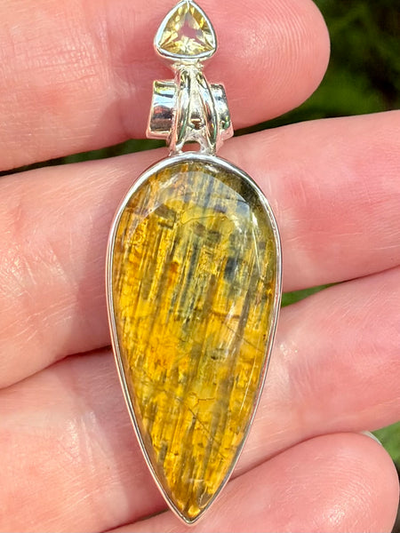 Beautiful Nellite and Citrine Pendant