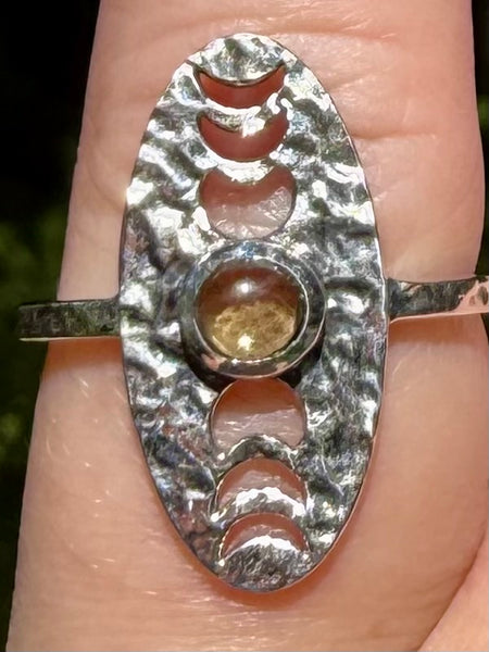 Beautiful Citrine Moon Phase Ring Size 6