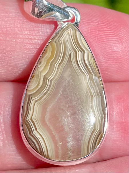 Mexican Laguna Lace Agate Pendant - Morganna’s Treasures 